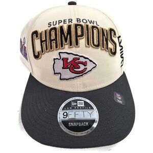 Kansas City Chiefs Hat Cap Snap Back Mens One Size NFL Super Bowl Champs New Era